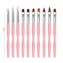 10支装粉色美甲绘图笔套装，美甲装饰笔，DIY美甲美甲笔工具 - 粉色 - 查看 3