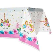 1pc Pink Unicorn Party Theme Birthday Party Tablecloth Gift Party Wedding Party Decoration, Back To School Valentine Day