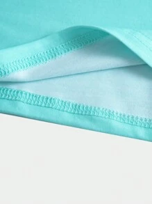 2入組/套初/青少女貼身貼身熊貓圖案長袖上衣和褲子,假期休閒舒適家居服 - 藍色 - 查看 4