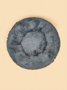 1入組圓形長毛絨寵物床適用於大/中/小貓和小型犬,合適的適用於秋天和冬天 - 深灰色 - 查看 3