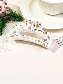 1入女式聖誕髮夾,附聖誕老人裝飾,適合節日派對