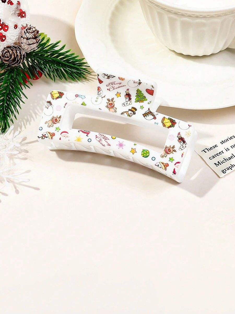 1入女式聖誕髮夾,附聖誕老人裝飾,適合節日派對