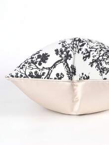 1 個具森林植物圖案的簡約黑白色雪紗提花方形靠墊套,適用於客廳、書房、臥室和室外家居裝飾。 - 黑與白 - 查看 4