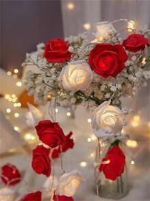 1 件 10 LED 1.5 米玫瑰花串灯，浪漫卧室装饰，婚礼/派对节日装饰，求婚礼物，电池供电 - 彩色 - 查看 10