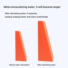 50pcs/Pack Simple Orange-Packaging Soft Triangle Makeup Sponge Blender With Air Cushion & Wet-Dry Dual Use - Orange - View 5