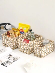 1 Miếng Thủ công Dệt Giỏ lưu trữ Đối với Bàn , Phòng khách Chìa khóa Hộp đựng Thùng đựng hàng , Qủa tặng Cho Ngày Lễ Tình Nhân - hình chữ nhật - Xem 4