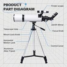 1 件 80600 天文望遠鏡大口徑尋星高清晰度高倍單筒視鏡 - 黑與白 - 查看 3