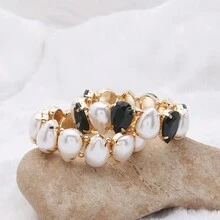 1pc Personalized Open Design Snake Print Pu Leather Bangle Bracelet - Geometry - View 8