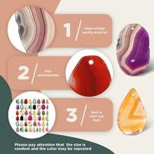 Yanxyad 1/5/10 件随机玛瑙切片不对称水晶抛光晶洞宝石玛瑙水晶疗愈不对称吊坠石适用于 DIY 珠宝制作和家居装饰（1.5-3 英寸） - 彩色 - 查看 2