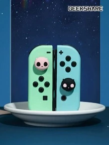 GeekShare 4 nút bìa hình đầu lâu màu hồng Tương thích với Switch/Oled/Lite - Hồng và đen - Xem 3