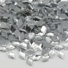 worthofirst 50-100pcs/pack White Diamond-shaped Rhinestones For Ironing - White - View 1