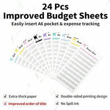 (pink) A6 Heart Pattern Zipper Binder, Cross Stitch Pattern Saving Binder With Diy Stickers, Durable Cash Manager, Budget Cash Envelope, Cash Filler Insert Refill - Hot Pink - View 4