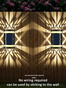 太陽能高亮度裝飾環境壁燈,適用於戶外裝飾,防水,適用於花園,陽台,別墅庭院等