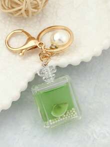 1 件隨機壓克力珍珠貝殼形狀香水瓶袋吊飾可愛鑰匙圈 - 彩色 - 查看 3