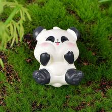 最新款小熊貓微景觀園藝diy景觀配件,可愛的熊貓,竹嫩芽,竹輪,樹脂裝飾品 - 黑色 - 查看 4