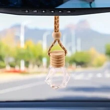 1入組閃閃發亮的鑲嵌鑽石汽車香水瓶掛件 - 完美的汽車裝飾!透明瓶掛件玻璃瓶香水瓶掛件汽車香水瓶掛件,空瓶香水香水精華瓶汽車吊飾萬聖節聖誕禮物