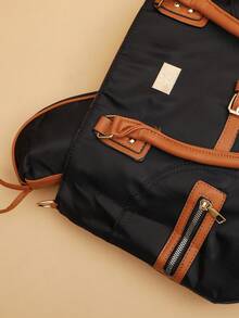 Conjunto de Bolsas de Mujer 4 Piezas: Bolsa de Mano, Bolsa Cruzada, Tote y Cartera, Detalles en Color Dorado, Correa Ajustable, Colores Lisos, Estilo Casual o Juvenil y Tela Permiable - Negro - Ver 3