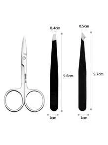 Kit Manicure E Pédicure Alicate Tesoura Cortador 3 Peças - Preto - Visão 1