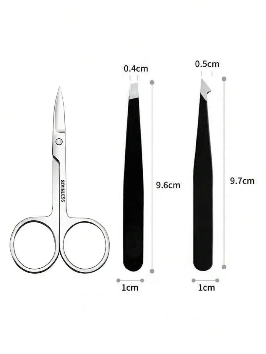 Kit Manicure E Pédicure Alicate Tesoura Cortador 3 Peças - Preto - Visão 1