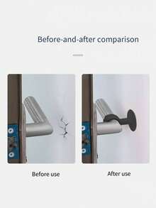 2pcs Door Handle Bumper With Suction Cups, No Need To Drill Hole, Silicone Toilet Door Stopper, Black - Black - View 6