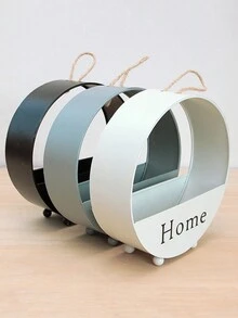 1入掛牆式花籃裝飾收納架籃,鐵製圓形掛花籃花瓶,適用於家庭花園臥室藝術掛飾