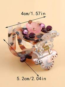 1入酸韌性小花龜甲夾髮夾配件