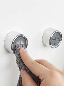 2 件强力粘性厨房免钻毛巾架，自粘式壁挂毛巾钩，适用于浴室、厨房和家居、墙壁、橱柜、车库、家用收纳配件