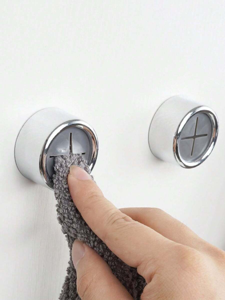 2 件强力粘性厨房免钻毛巾架，自粘式壁挂毛巾钩，适用于浴室、厨房和家居、墙壁、橱柜、车库、家用收纳配件