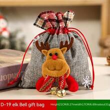 1 Miếng Nhiều màu Giáng sinh Túi quà tặng Apple Cái túi Kẹo Túi dây rút Với Sang trọng Đồ trang trí ( Cái túi Chỉ một ) - Nhiều màu - Xem 1