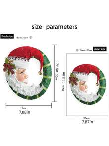 1pc Christmas Pvc Sticker Crystal Christmas Tree Wreath Santa Claus Glass Sticker Xmas Decoration Xmas Tree Night - Multicolor - View 2