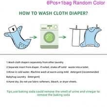 Baby Cloth Diapers One Size Adjustable Washable Reusable Pocket Diapers for Baby Girls and Boys 4 Pcs Diaper +4 Charcoal Bamboo Inserts Unisex Yellow Pack - Black - View 6