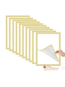 5 cái A3/A4 Từ tính Tự dính Trưng bày Khung trang trí & Acrylic trong suốt Tài liệu Khung trang trí Thích hợp Cho văn phòng , Trường học , Nhà  , Tường Trưng bày , Mờ Tự dính Khung trang trí - Vàng - Vàng - Xem 1