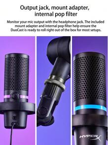 Hyperx Duocast Rgb Usb 電容麥克風專業播客麥克風工作室錄音麥克風遊戲麥克風 - 黑色 - 查看 4