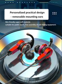 通用重低音耳塞,適用於手機和電腦,入耳式k歌電競遊戲紙質智能有線耳機3.55mm - 彩色 - 查看 4