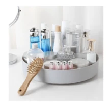 Organizador De Giratório 360 Graus Rotativa Cesta Plástico Rack Bandeja Multiuso Armazenamento Porta Fruta Prateleira - Branco - Visão 3