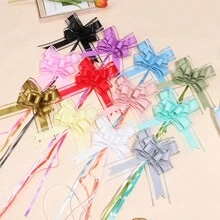 10 件雪紗蝴蝶結花適合禮品包裝、婚禮車裝飾等。