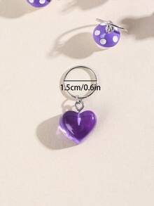 10入組紫色雲,鴨子,心形,泰迪熊,蘑菇,編織髮圈套裝