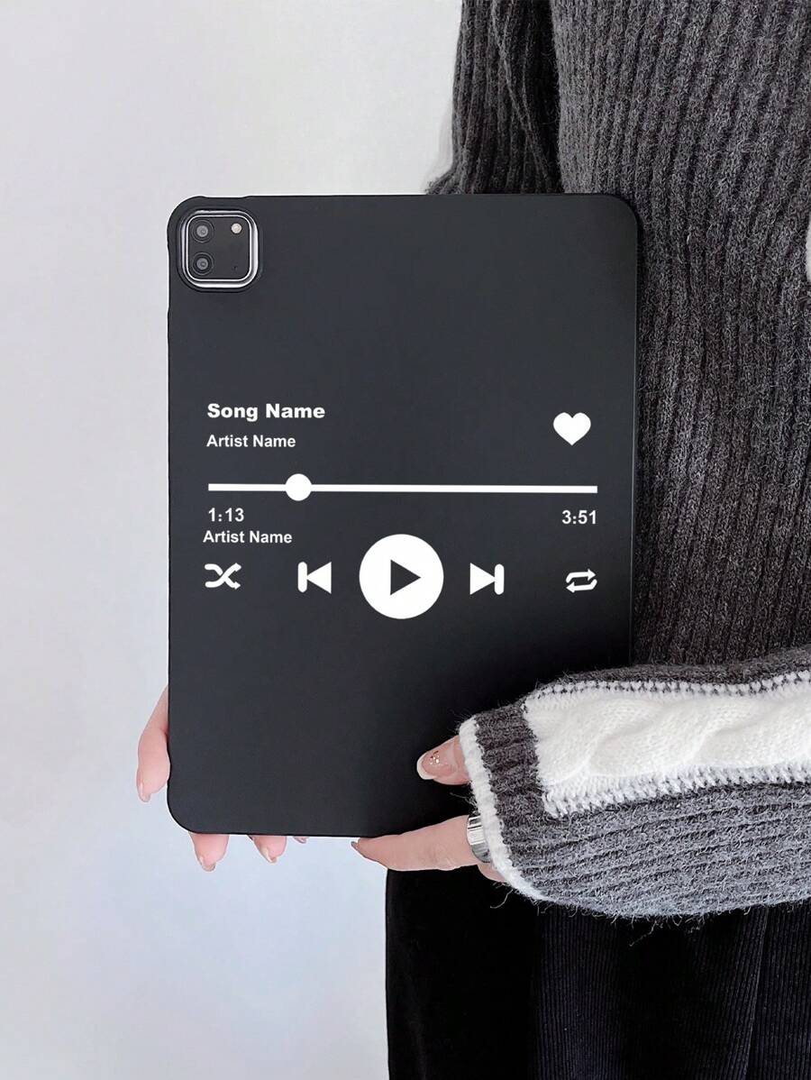 1 chiếc Ốp lưng bảo vệ máy tính bảng màu đen mờ đơn giản & cá nhân tương thích với iPad - Nhiều màu - Xem 1