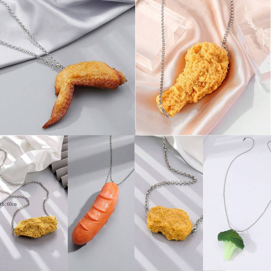 1pc Unique And Exaggerated Design Necklace, Best Friends/Couples Gift, Daily Outfit Accessory - Yellow - View 1