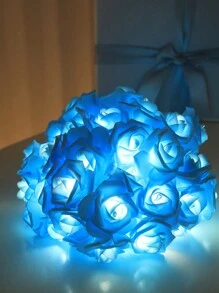 1 件 10 LED 1.5 米玫瑰花串灯，浪漫卧室装饰，婚礼/派对节日装饰，求婚礼物，电池供电 - 彩色 - 查看 3