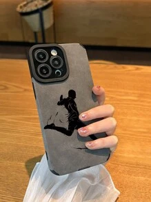 1 pezzo Custodia nera per telefono con silhouette di calcio a forma di mela - Multicolore - Visualizzare 2