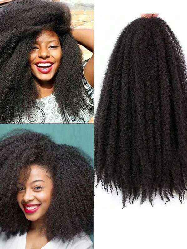 Preto Estrela Marley Cabelo Afro Kinky Torção Crochê Cabelo 18 Polegada Ombre Sintético Trança Extensões De Cabelo Para Mulher