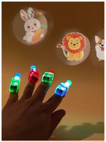 1pc Novelty & Cool Led Anti-stress Light, Cartoon Projection Finger Light With Multiple Patterns, Toys - Multicolor - View 9