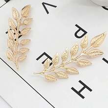 1對男式時尚葉形衣領針,西裝衣領夾