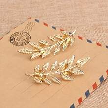 1對男式時尚葉形衣領針,西裝衣領夾