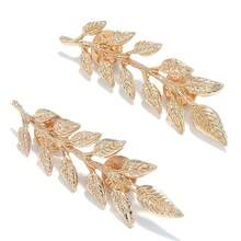 1對男式時尚葉形衣領針,西裝衣領夾