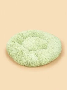 1入組圓形長毛絨寵物床合適的適用於小,中等的和大貓和小型犬,秋天和冬天 - 綠色 - 查看 4