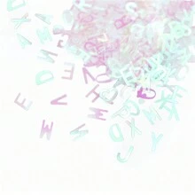 1袋3克26個字母激光混合指甲藝術亮粉,彩色寵物美甲亮片,可搭配uv膠指甲油進行diy裝飾 - 無色 - 查看 2