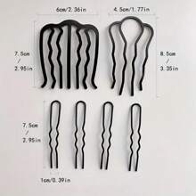 6 件/組 女士簡約風格髮飾、髮夾、髮夾和髮髻髮夾