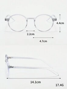 1 副女士圆形 PC 镜框眼镜，带透明镜片，适合日常使用 - 無色 - 查看 5